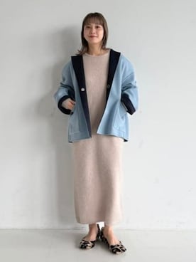 「アイテム（ノーカラーコート）」を使った、Demi-Luxe BEAMSさん（レディース・153cm）の秋コーディネート