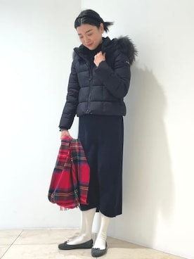 「アイテム（ダウンジャケット/コート）」を使った、Demi-Luxe BEAMSさん（レディース・163cm）の冬コーディネート