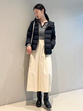 「スクエアトゥ」｜「アイテム（ダウンジャケット/コート）」を使った、Demi-Luxe BEAMSさん（レディース・168cm）の冬コーディネート