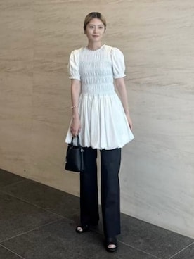 「バルーンスリーブ」｜Demi-Luxe BEAMSさん（レディース・158cm）の秋コーディネート