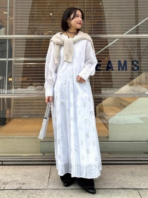 ne Quittez pas / ボイル フラワー ロングスリーブ ワンピース［手洗い