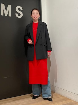「アイテム（テーラードジャケット）」を使った、Demi-Luxe BEAMSさん（レディース・162cm）の冬コーディネート