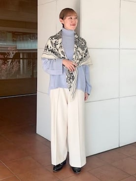 「ブルー x ホワイト」｜Demi-Luxe BEAMSさん（レディース・158cm）の秋コーディネート