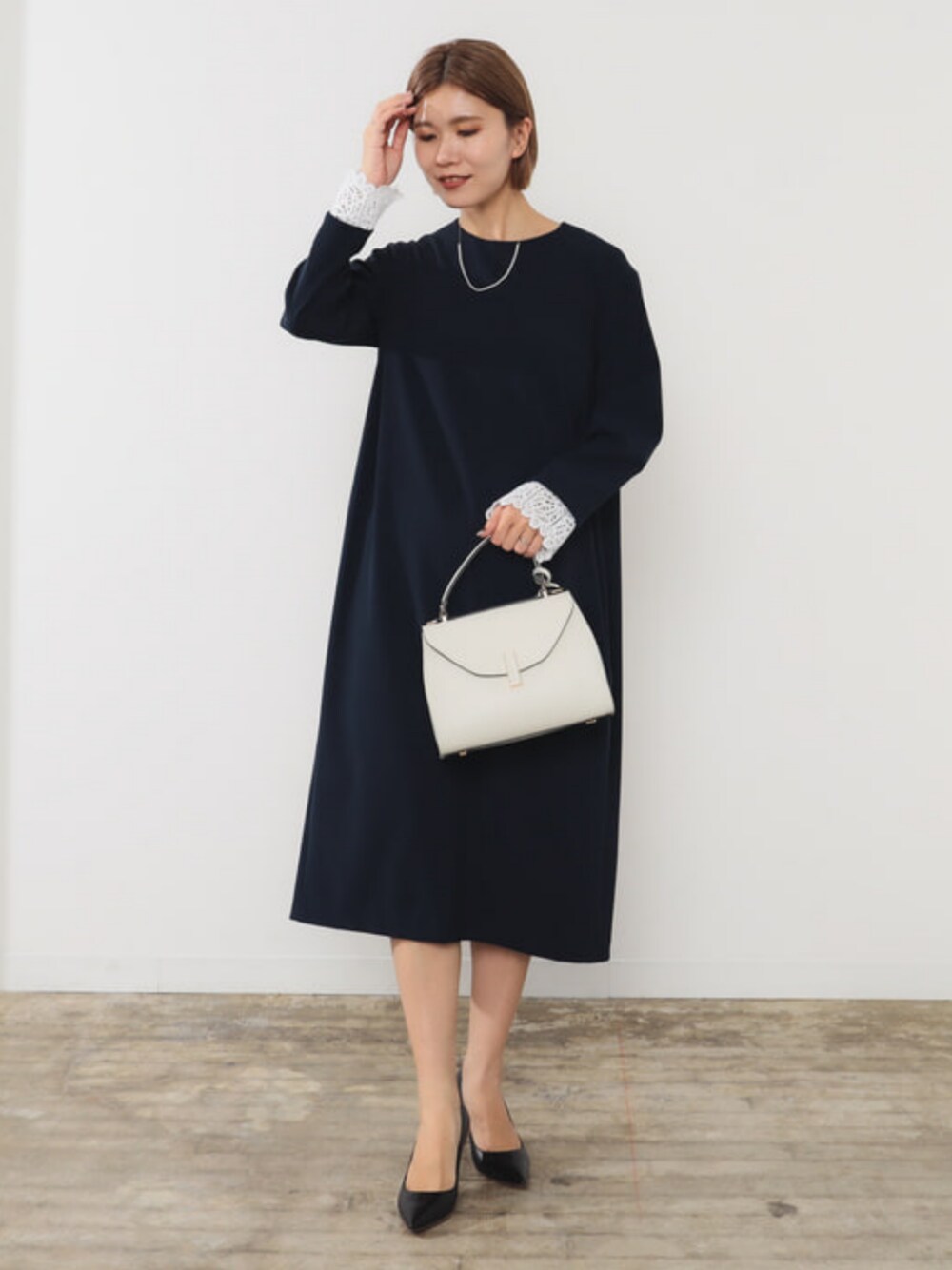 Demi-Luxe BEAMS 両面レースカフスボタン ​ドレス定価3.2万円 Demi-Luxe BEAMS デミルクスビームス ダブルクロスレースカフス