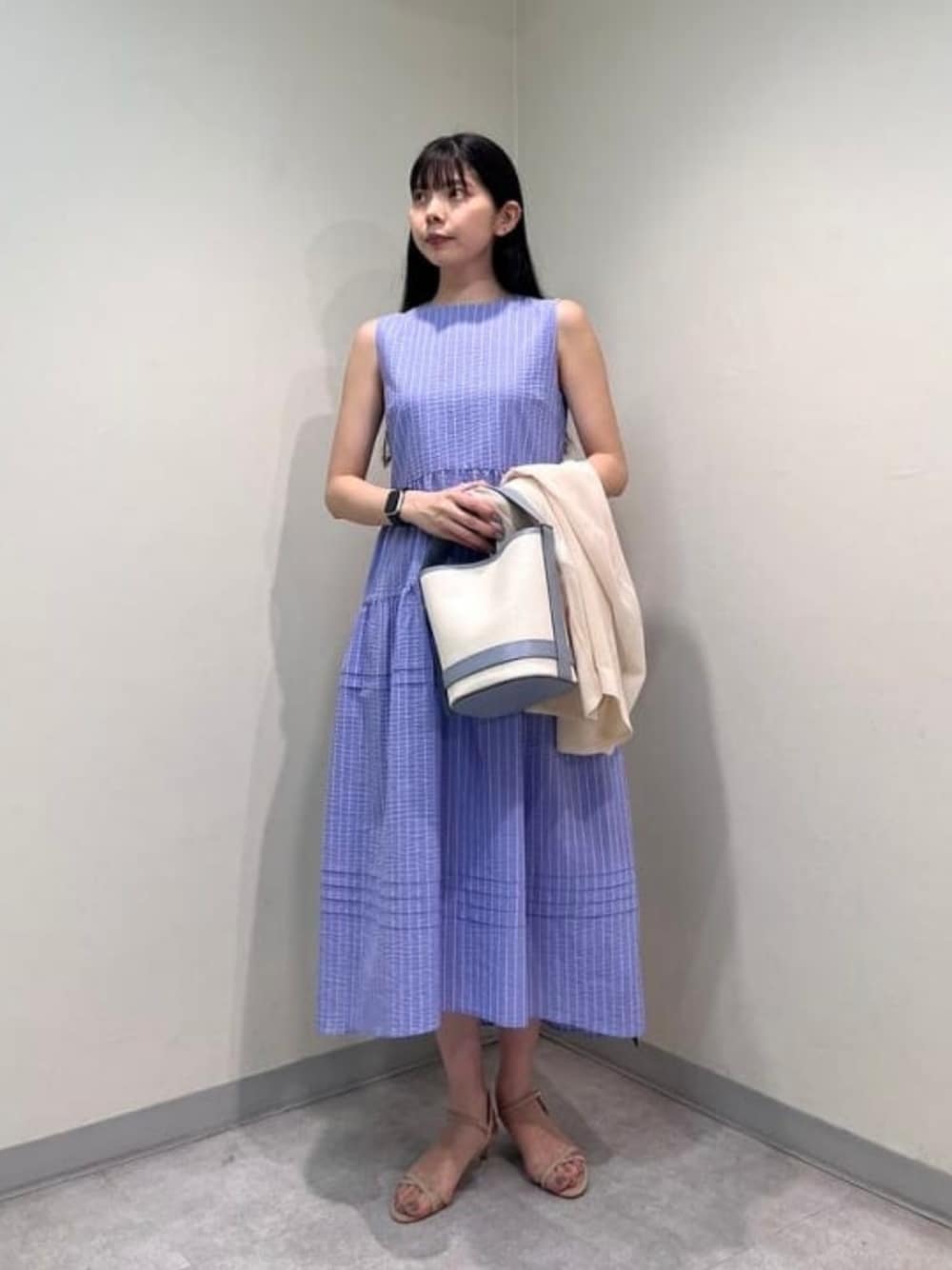 Demi-Luxe BEAMS / リップル ティアードワンピースを使った人気