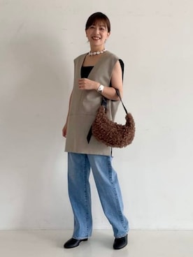 「upperhights（アッパーハイツ）のアイテム」を使った、Demi-Luxe BEAMSさん（レディース・160cm）の秋コーディネート