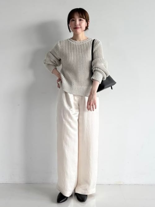 アセテート サテン ワイドパンツ［手洗い可］（その他パンツ
