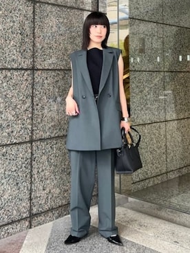 「オフィススタイル」｜「アイテム（パンツ）」を使った、Demi-Luxe BEAMSさん（レディース・149cm）の冬コーディネート