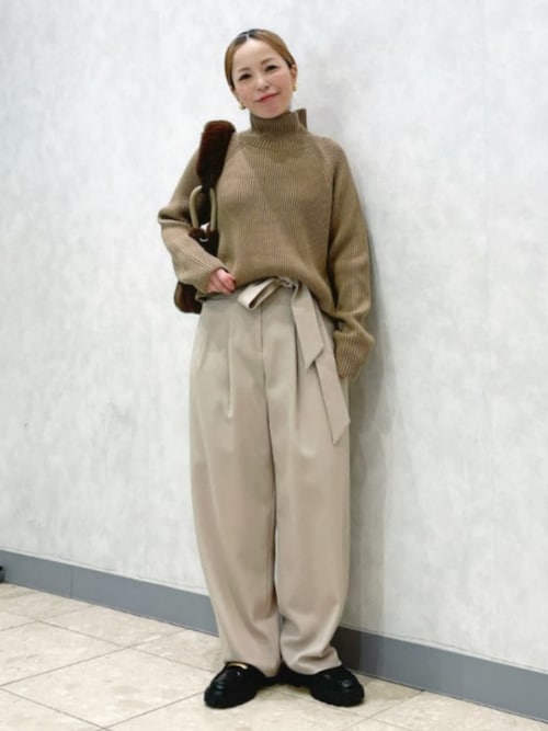 サイドジップ リブ プルオーバー ニット .M［手洗い可］（ニット