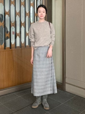 「アイテム（スカート）」を使った、Demi-Luxe BEAMSさん（レディース・176cm）の冬コーディネート