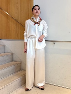 「アイテム（バンダナ/スカーフ）」を使った、Demi-Luxe BEAMSさん（レディース・157cm）の夏コーディネート