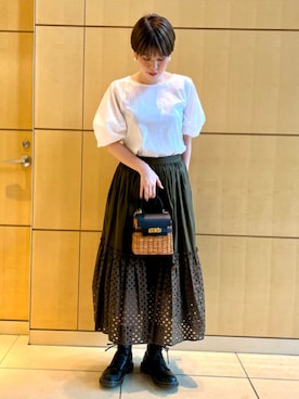 「Demi-Luxe BEAMS（デミルクス ビームス）のアイテム（かごバッグ）」を使った、Demi-Luxe BEAMSさん（レディース・163cm）の春コーディネート