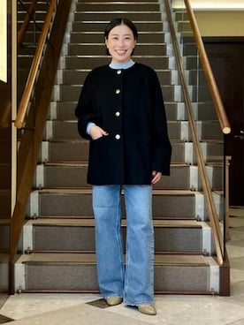 「アイテム（その他アウター、ブラック系）」を使った、Demi-Luxe BEAMSさん（レディース・154cm）の秋コーディネート