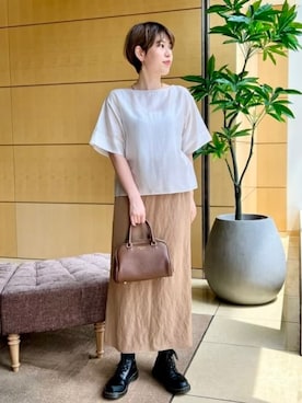 Demi-Luxe BEAMS / リネンレーヨン ペンシルスカートを使った
