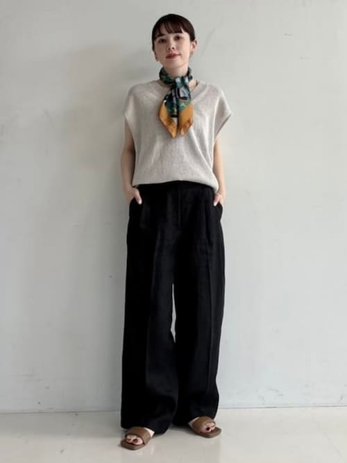 Demi-Luxe BEAMS リネン リラクシー ワイドパンツ Demi-Luxe BEAMS（デミルクス ビームス）の「Demi-Luxe BEAMS