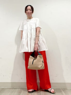 「PHILIPPE AUDIBERT（フィリップ オーディベール）のアイテム（アクセサリー）」を使った、Demi-Luxe BEAMSさん（レディース・158cm）の夏コーディネート