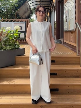 「シルバー」｜「アイテム（パンツ）」を使った、Demi-Luxe BEAMSさん（レディース・156cm）の夏コーディネート