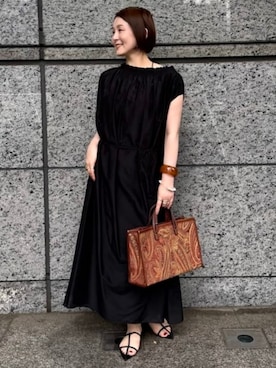 「A VACATION（アヴァケーション）のA VACATION / BREAD M PAISLEY トートバッグ（トートバッグ、オレンジ系）」を使った、Demi-Luxe BEAMSさん（レディース・154cm）の春コーディネート