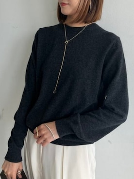 「クルーネックニット」｜Demi-Luxe BEAMSさん（レディース・166cm）の秋コーディネート