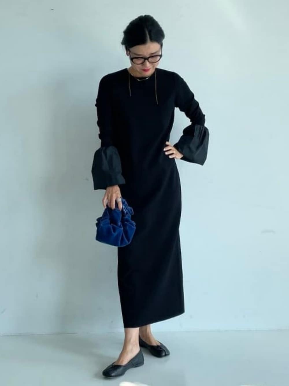 Demi-Luxe BEAMS / ブラック ニットドレス.Mを使った人気ファッション