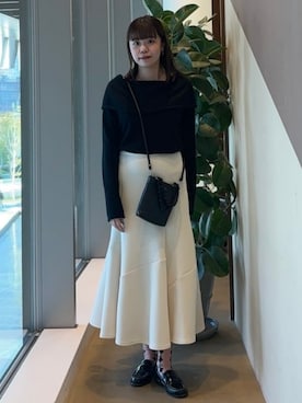 「GIANNI CHIARINI（ジャンニ キアリーニ）のアイテム（トートバッグ）」を使った、Demi-Luxe BEAMSさん（レディース・158cm）の冬コーディネート