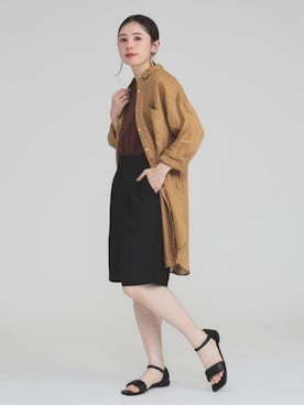 「ビッグシャツ」｜Demi-Luxe BEAMSさん（レディース・162cm）の春コーディネート