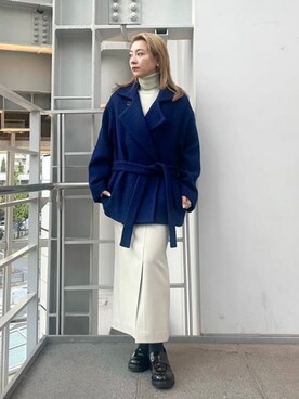 「ラップスカート」｜「アイテム（その他アウター）」を使った、Demi-Luxe BEAMSさん（レディース・157cm）の秋コーディネート