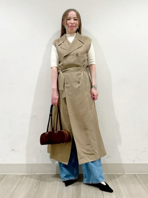 セール】【1/9再値下げ】ノースリーブ ロングトレンチ ワンピース