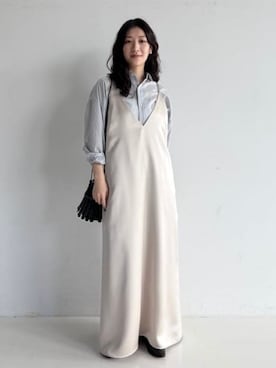 Demi-Luxe BEAMS デミルクス サテンステッチブラウス　ライトグレー Demi-Luxe BEAMS（デミルクス ビームス）の「Demi-Luxe BEAMS