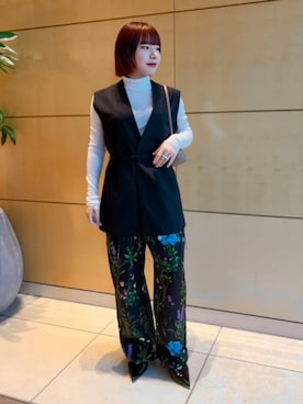 「ATON（エイトン）のアイテム」を使った、Demi-Luxe BEAMSさん（レディース・153cm）の冬コーディネート