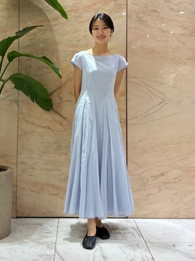 「MARIHA（マリハ）のMARIHA / 月の夢 ワンピース ソリッド（ワンピース、ブルー系）」を使った、Demi-Luxe BEAMSさん（レディース・157cm）の夏コーディネート