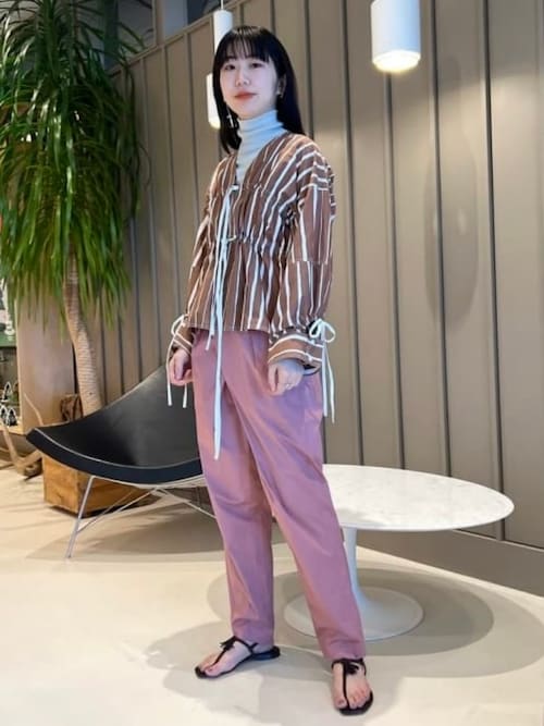 Demi-Luxe BEAMS コットン 五分袖 ハイネックニット［手洗い可］ Demi-Luxe BEAMS ニット セーター AK+1 / コットン 五分袖