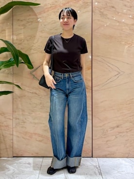 「オフィスカジュアル」｜「アイテム（Tシャツ/カットソー、ブラウン系）」を使った、Demi-Luxe BEAMSさん（レディース・164cm）の夏コーディネート