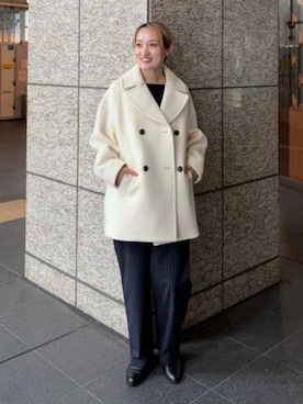 「アイテム（ピーコート）」を使った、Demi-Luxe BEAMSさん（レディース・162cm）の秋コーディネート