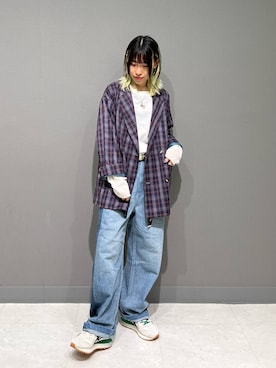 「DOUBLE NAME（ダブルネーム）のアイテム（ジャケット/アウター）」を使った、もーりーさん（レディース・158cm）の秋コーディネート