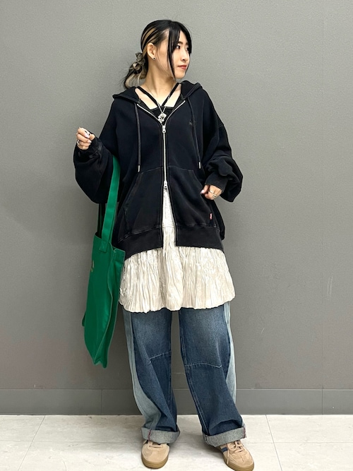 m:rex】ミニ恐竜刺しゅうフードZIPパーカー（パーカー）｜DOUBLE