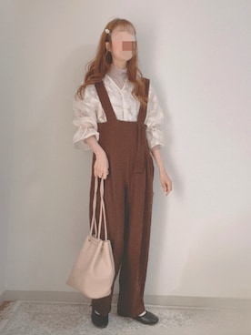 「shopnikoniko（ショップニコニコ）の巾着ショルダーバッグ 巾着型（ショルダーバッグ）」を使った、shiroさん（レディース・159cm）の春コーディネート