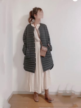 「Traditional Weatherwear」｜「アイテム（ダウンジャケット/コート）」を使った、shiroさん（レディース・159cm）の冬コーディネート