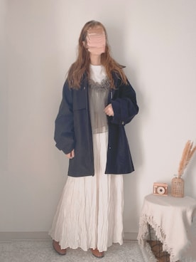 「アイテム（トレンチコート）」を使った、shiroさん（レディース・159cm）の秋コーディネート