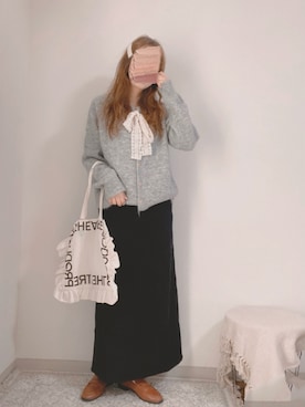 「アイテム（ローファー）」を使った、shiroさん（レディース・159cm）の冬コーディネート