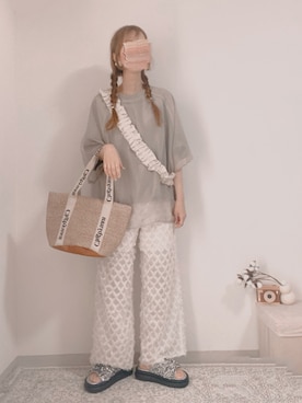 「reca（レカ）のアイテム（その他トップス）」を使った、shiroさん（レディース・159cm）の夏コーディネート