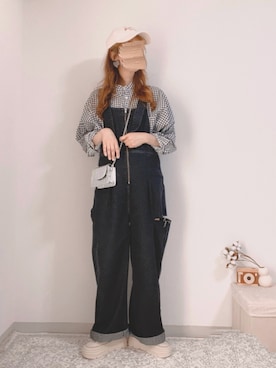 「GRL（グレイル）のアイテム（オールインワン・サロペット）」を使った、shiroさん（レディース・159cm）の春コーディネート