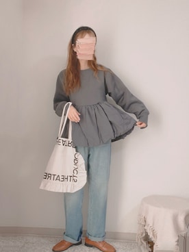 「アイテム（スウェット）」を使った、shiroさん（レディース・159cm）の冬コーディネート