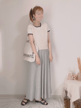 「tiptop（ティップトップ）のラメフェザー2wayベスト（ベスト）」を使った、shiroさん（レディース・159cm）の夏コーディネート