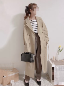 「フレンチガーリー」｜「アイテム（トレンチコート）」を使った、shiroさん（レディース・159cm）の冬コーディネート