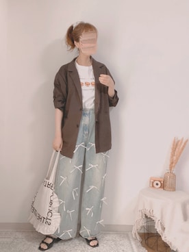 「アイテム（サンダル）」を使った、shiroさん（レディース・159cm）の夏コーディネート