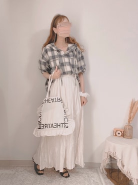 「アイテム（シャツ/ブラウス）」を使った、shiroさん（レディース・159cm）の夏コーディネート