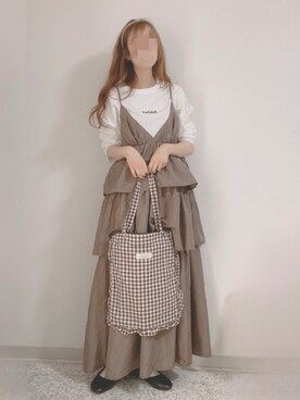 「GRL」｜「アイテム（バレエシューズ）」を使った、shiroさん（レディース・159cm）の春コーディネート