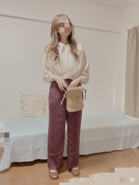 「アイテム（スーツセット、ブラウン系）」を使った、shiroさん（レディース・159cm）の秋コーディネート