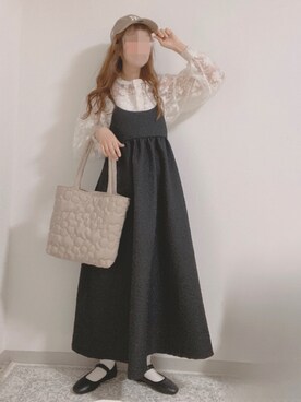「GRL」｜「アイテム（バレエシューズ）」を使った、shiroさん（レディース・159cm）の春コーディネート